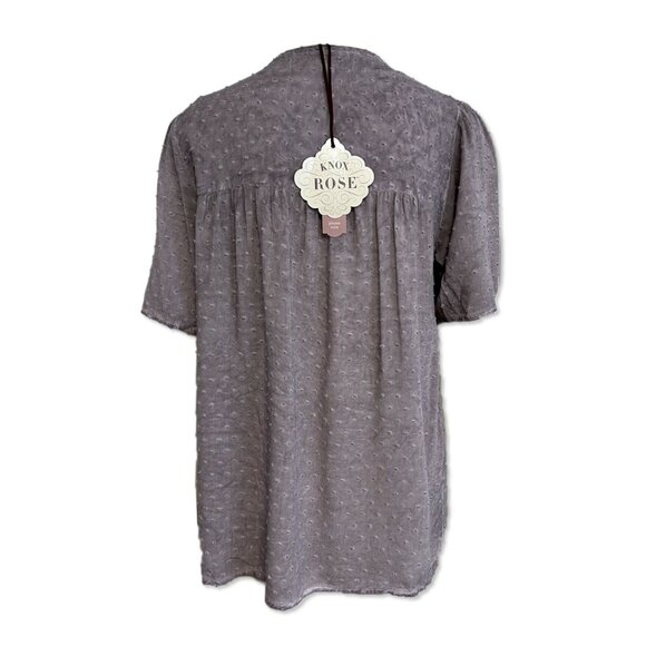 NWT Short-Sleeve Dusky Lavender Top - Womens Size XS - Knox Rose Shirts Blouse - Picture 3 of 4